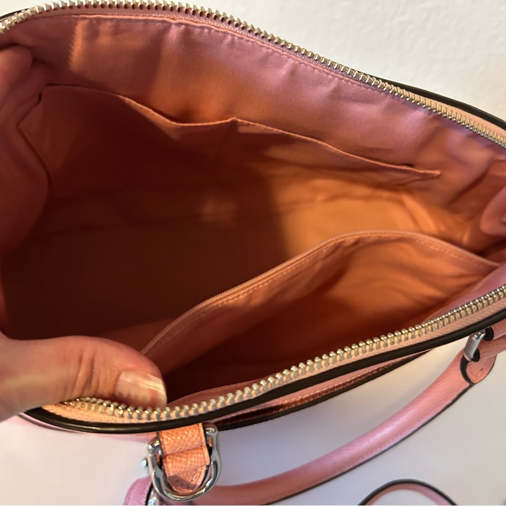 Coach Pink Leather Dome Satchel with Removable Strap and Top Handles - Picture 6 of 9